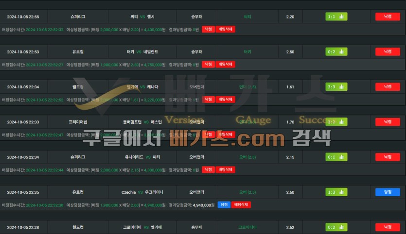 모로코 먹튀사건 피해자의 스포츠토토 배팅 내역 1 [먹튀검증 증거자료 4]