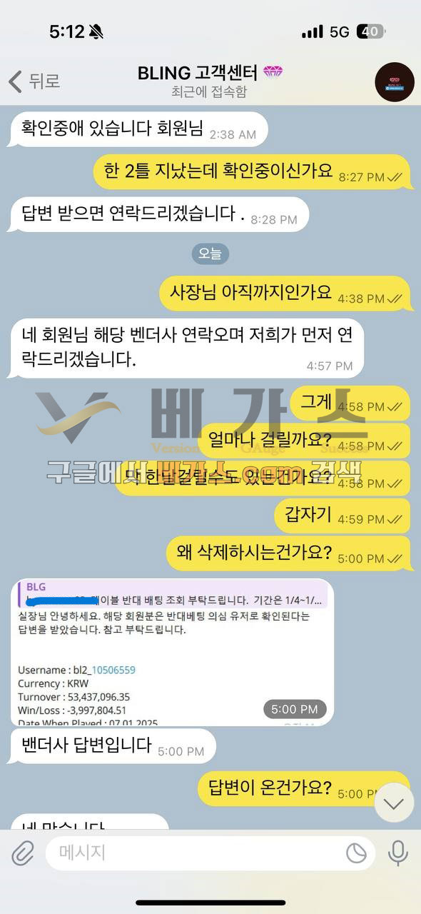 블링벳 운영자와 피해자의 카카오톡 대화 내용 2